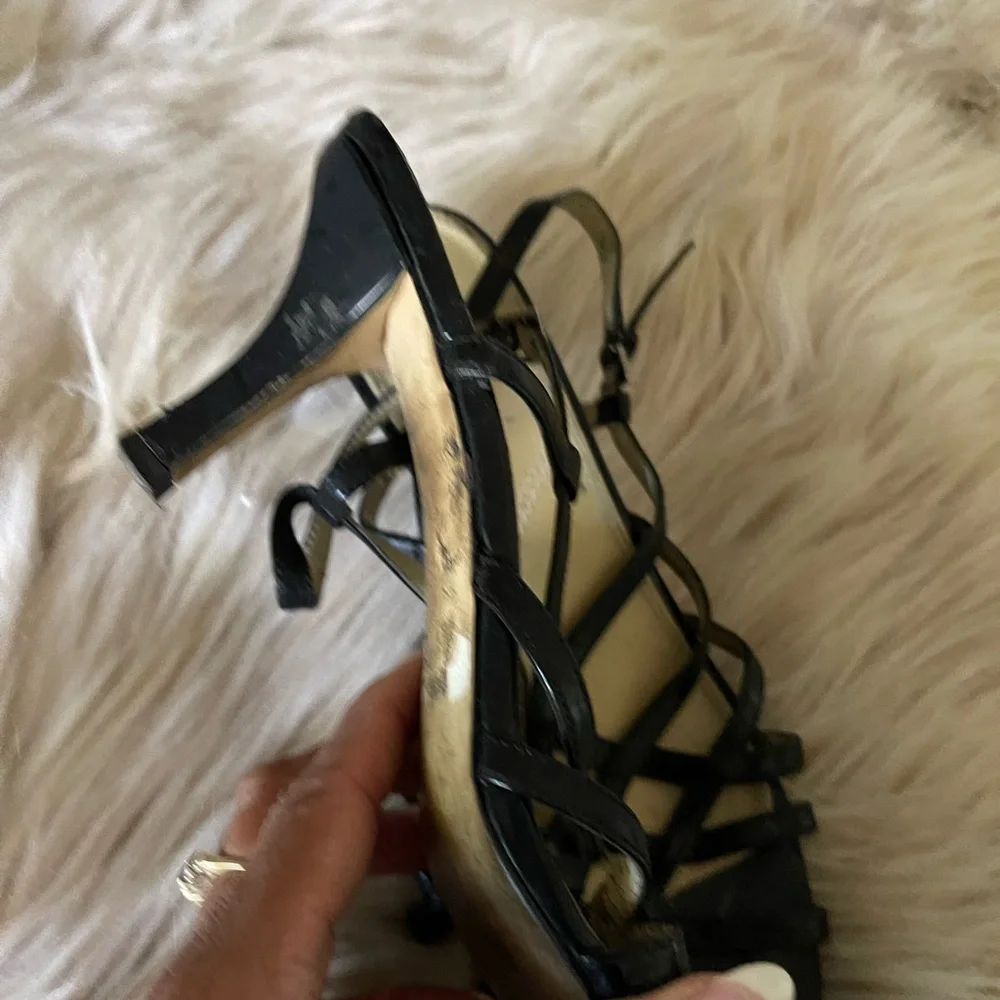 Tahari Black Strappy Heeled Sandals